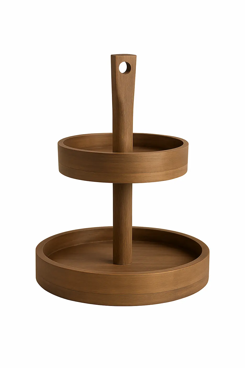 Rustic 2-Tier Wooden Serving Stand