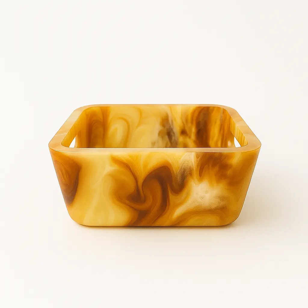 Marble-Effect Resin Storage & Serving Tray
