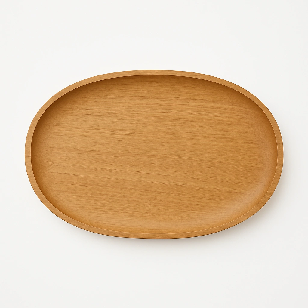 Natural Wooden Oval Serving Platter