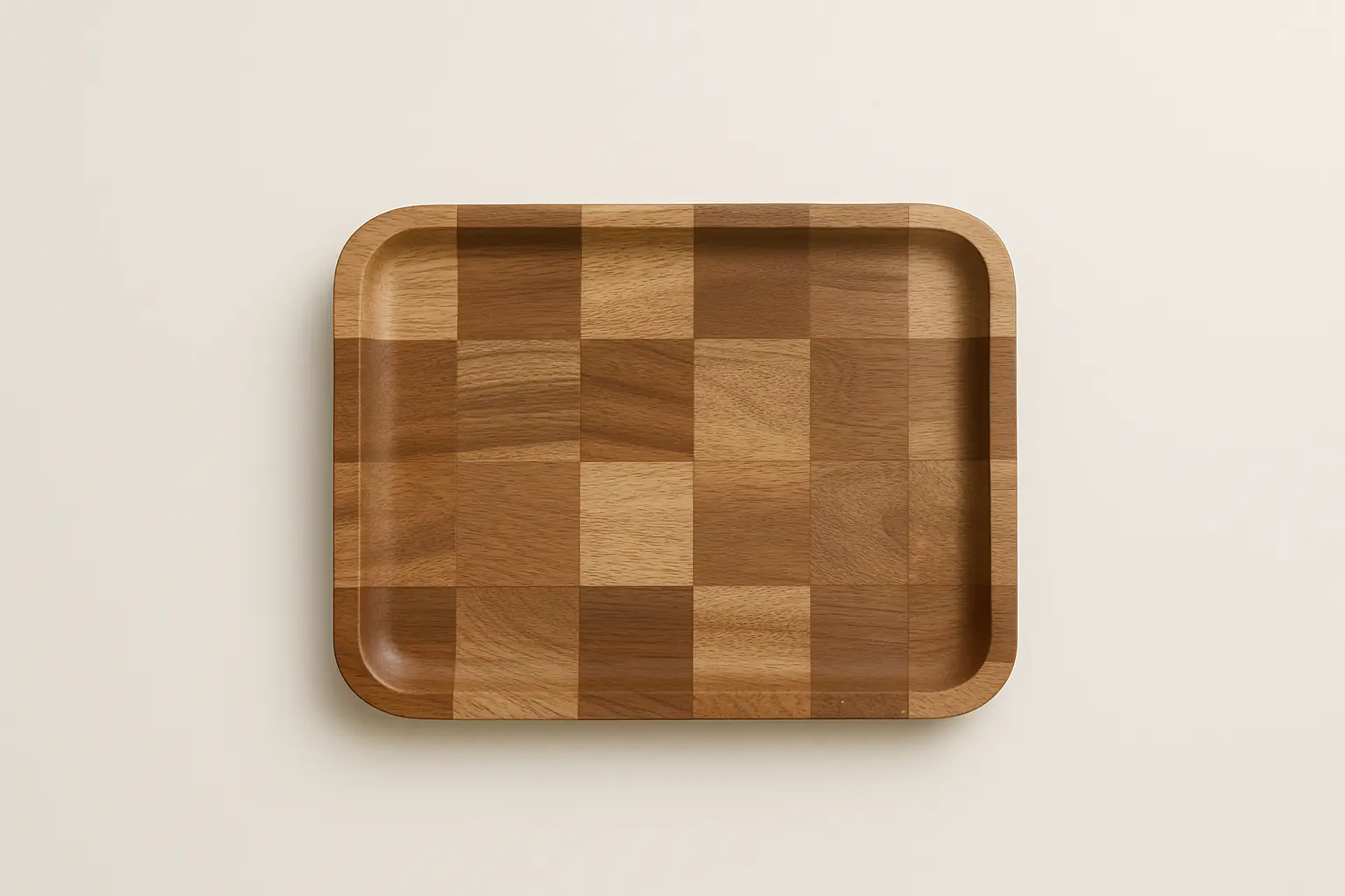 Wooden Checkered Tray