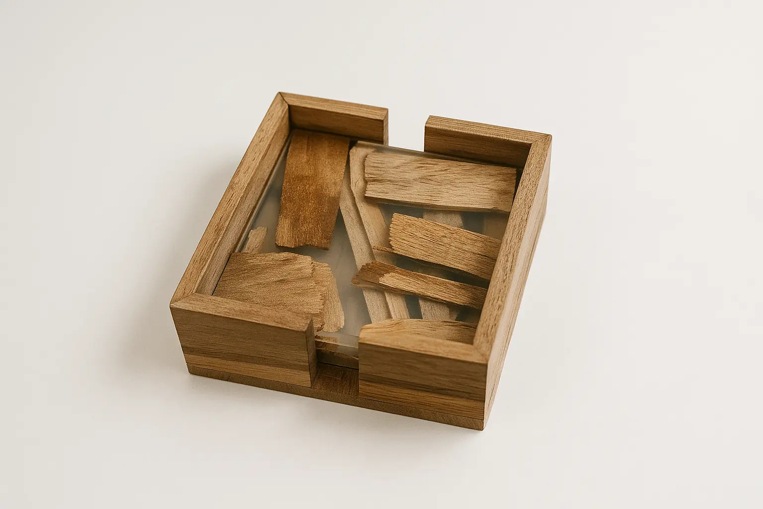 Wooden Resin Epoxy Coaster Set