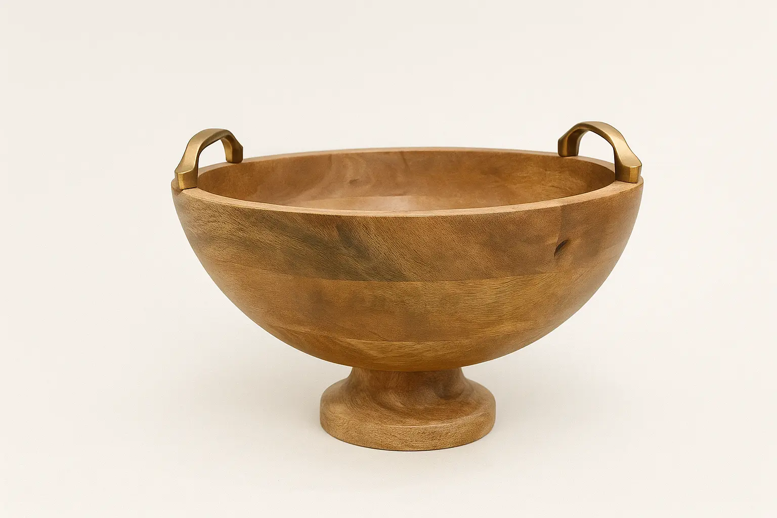 Wooden Serving Bowl with Handles