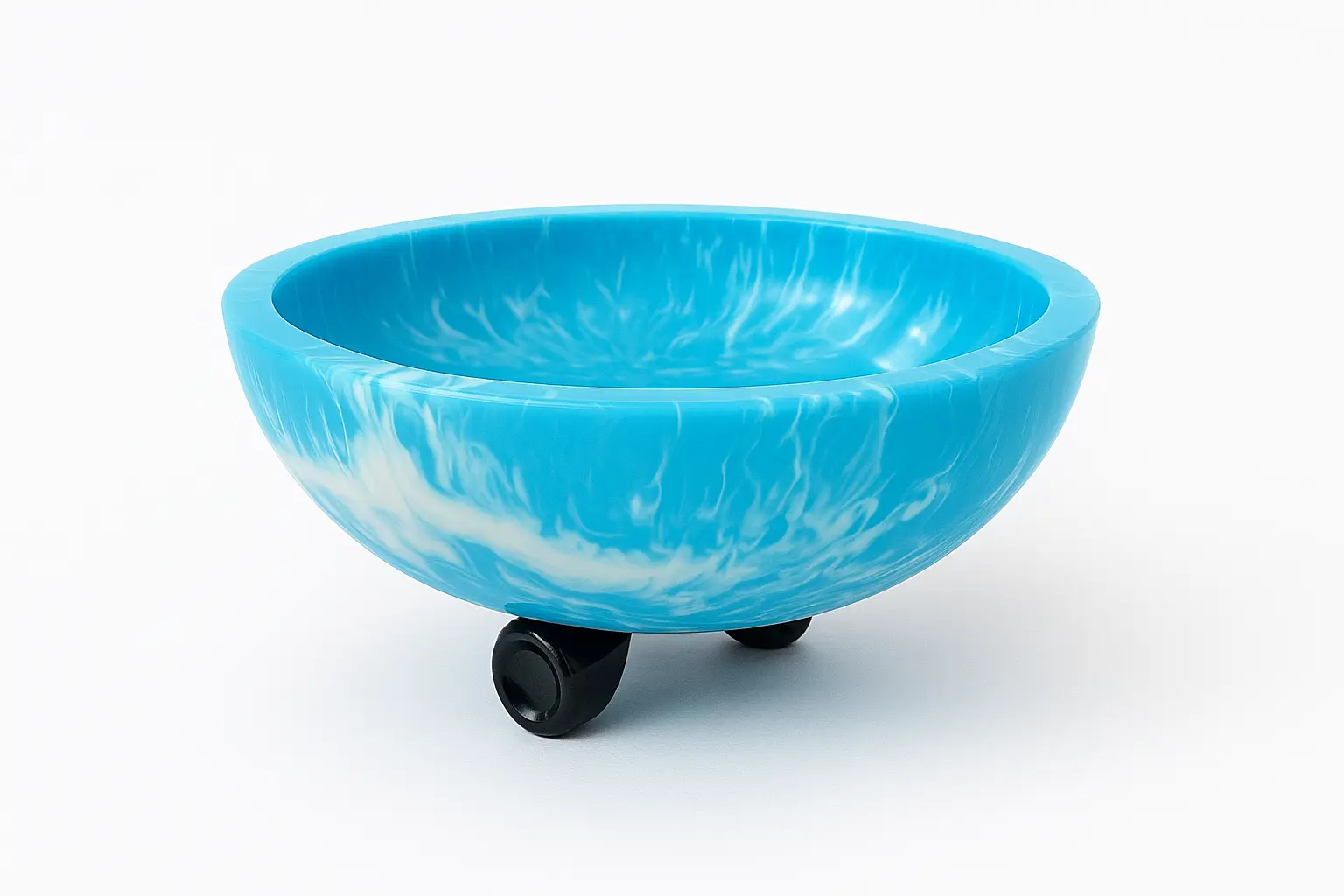 Blue Resin Fruit Bowl with Legs
